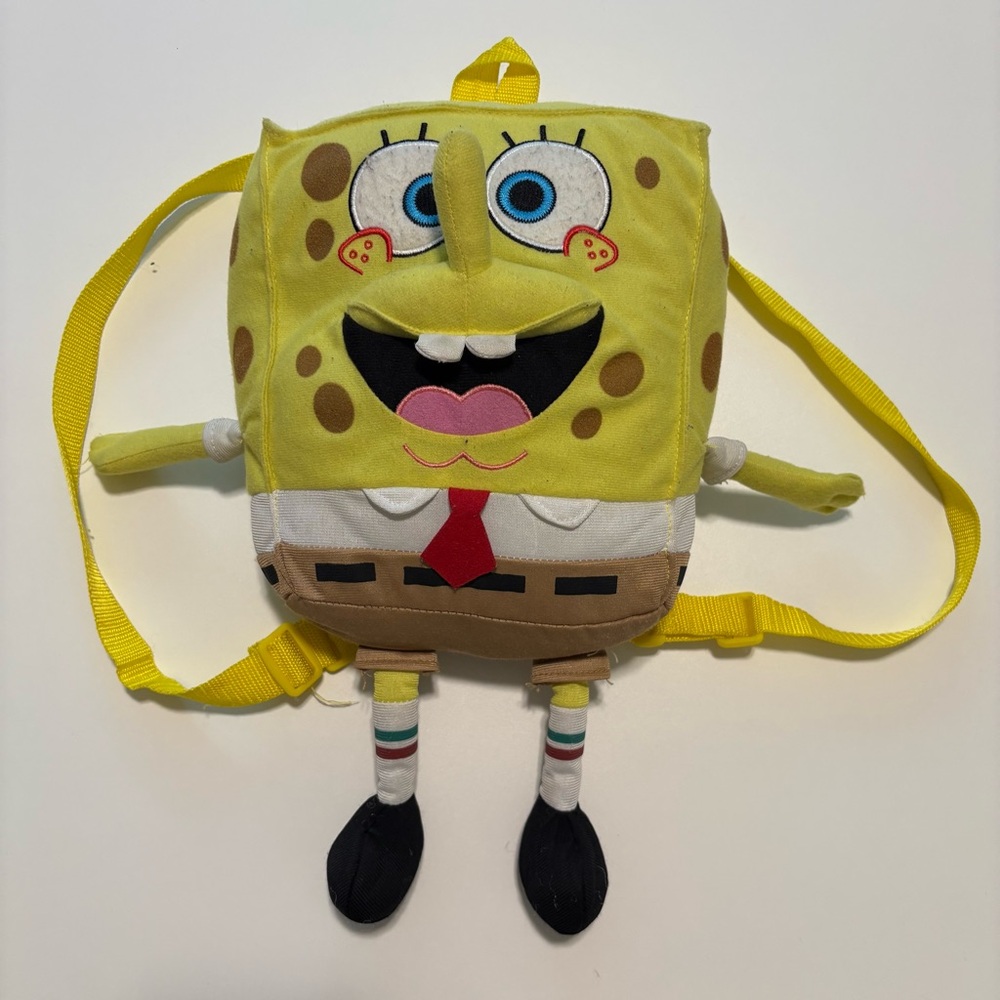 💛 SpongeBob SquarePants Plush Backpack 2010 Nickelodeon Cute VTG Bag